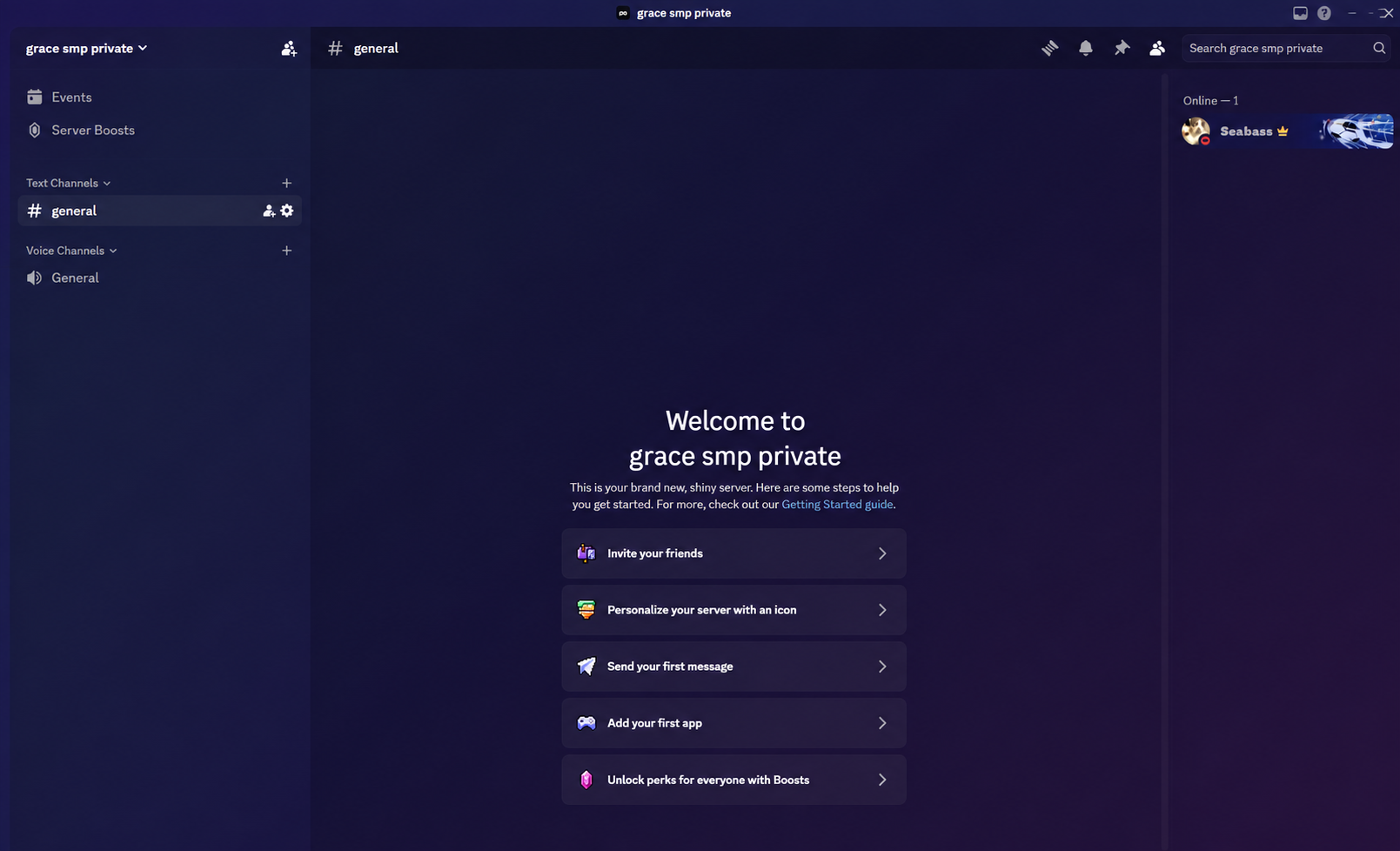Before: mostly empty Discord server