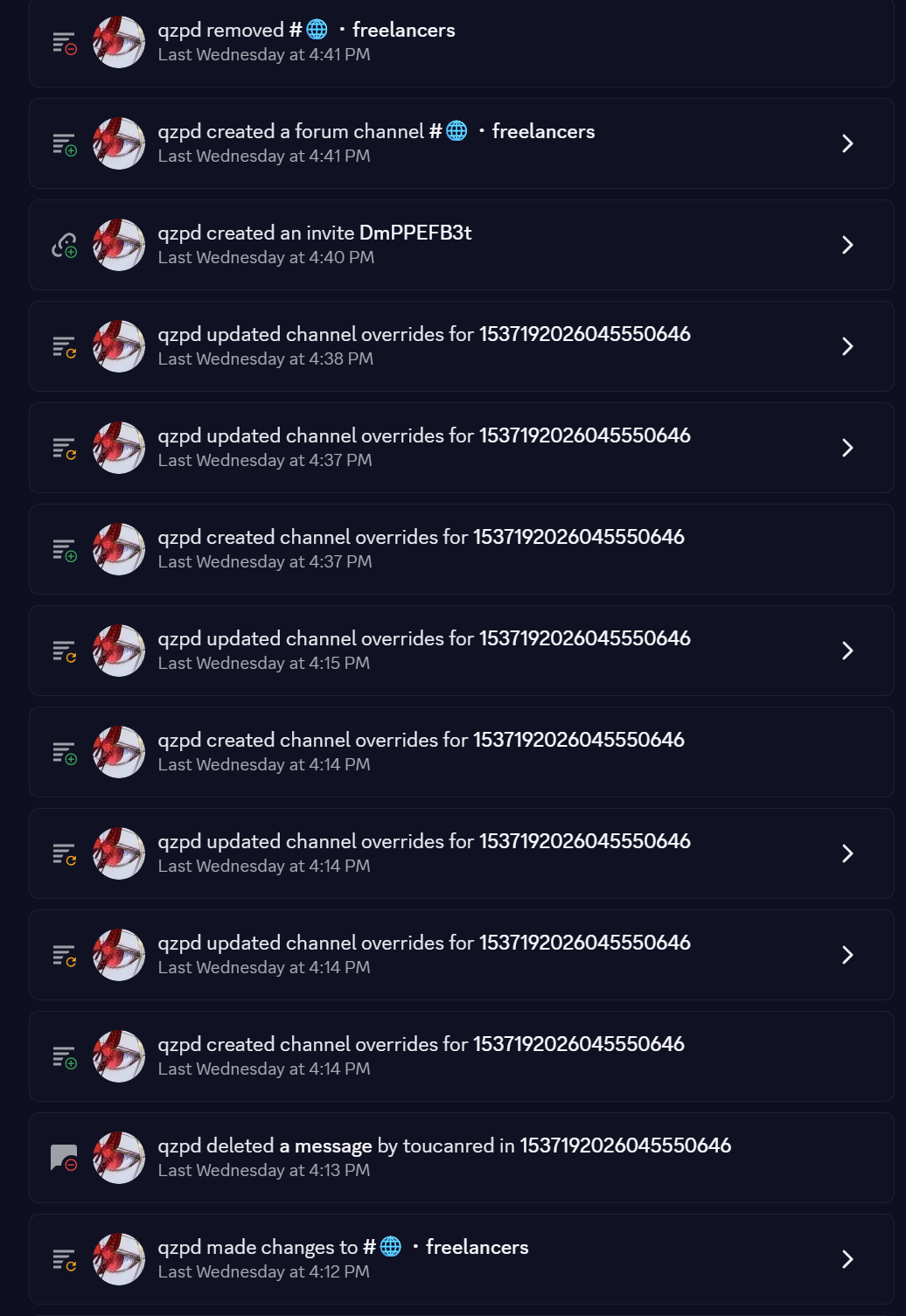 Discord support and audit example